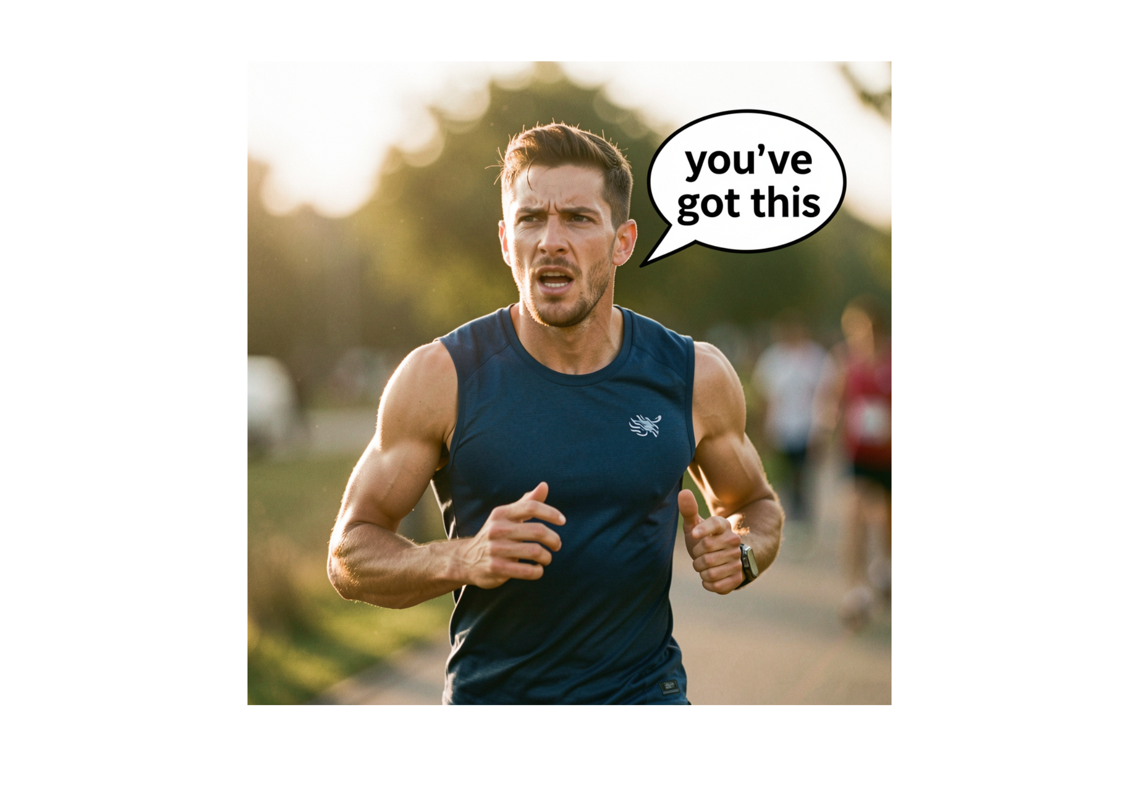 Athlete using self-talk whilst running