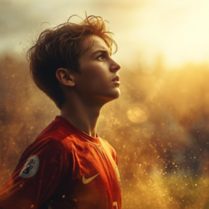 Young boy using imagery before performing